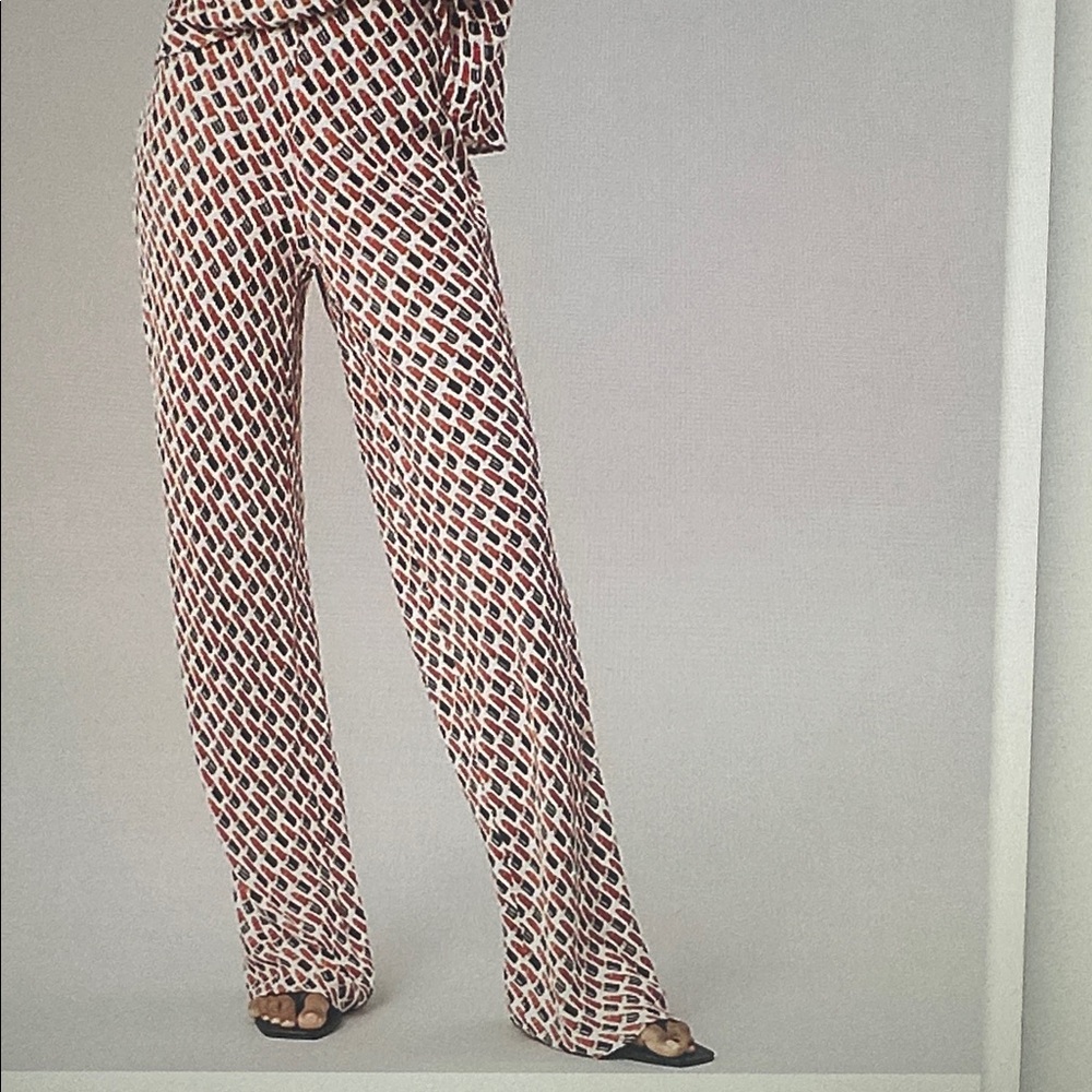 Anthropologie The Tilda Pants: Lipstick Print in  Size Small Tall - Picture 5 of 7